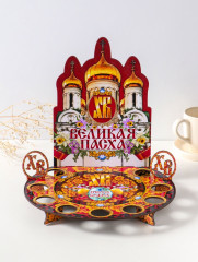 Подставка для кулича и 9 яиц «Белый храм» - Фото 1