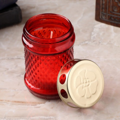 Свеча парафиновая в стеклянном подсвечнике «Лампада цилиндр» - Фото 1