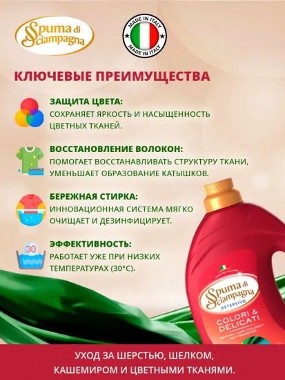 Жидкое средство для стирки шерстяных и нежных цветных тканей