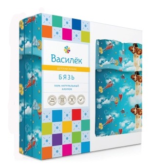 Детский комплект постельного белья «Феликс и Бонни» (арт. 4000/1, 1,5-спальный, бязь, 1 наволочка 70х70)