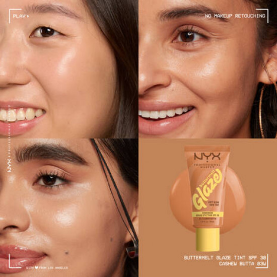 Тональный тинт для лица с эффектом сияния «Buttermelt Glaze» SPF 30, оттенок 03 Cashew Butta