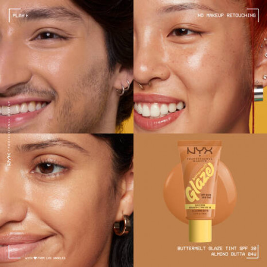 Тональный тинт для лица с эффектом сияния «Buttermelt Glaze» SPF 30, оттенок 04 Almond Butta