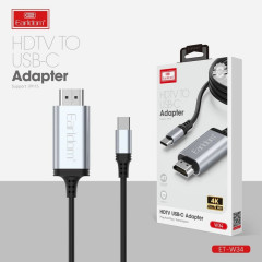 Кабель ET-W34 Type-C to HDMI ver.2.0 4K - Фото 2