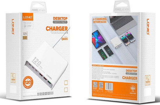 Комплект СЗУ Ldnio Q605 120W 3xUSB+3xType-C порты