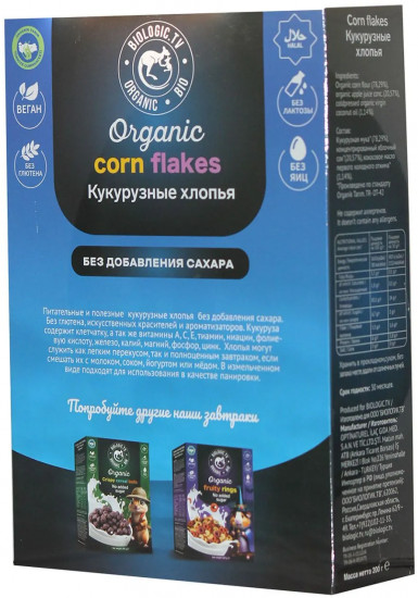 Сухой завтрак органический «Кукурузные хлопья»