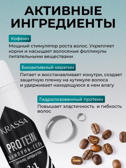 Шампунь-Гель для мужчин 3в1 для волос