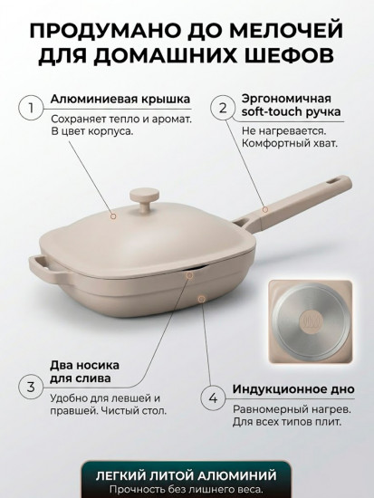 Сковорода универсальная глубокая TT-3007F