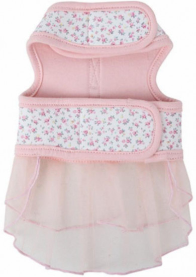 Жилет-шлейка в мелкий цветочек для собак