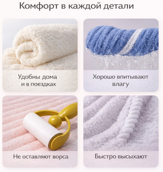 Набор банных полотенец из микрофибры