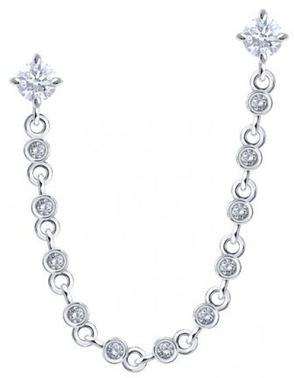 Серьга из серебра с фианитами