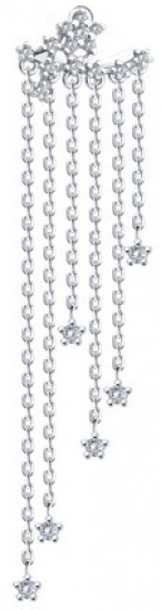 Серьга из серебра с фианитами