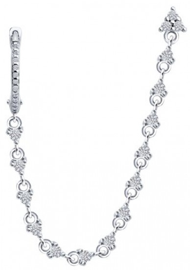 Серьга из серебра с фианитами