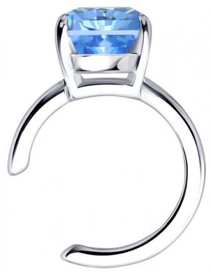 Серьга из серебра с фианитом