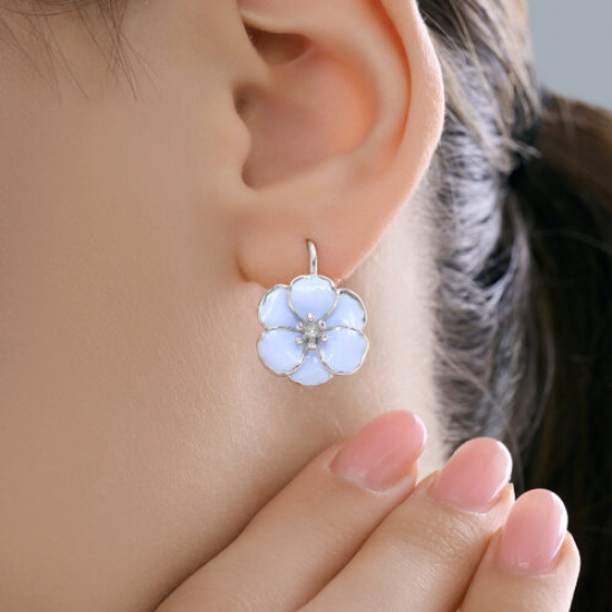 Серьги из серебра с эмалью