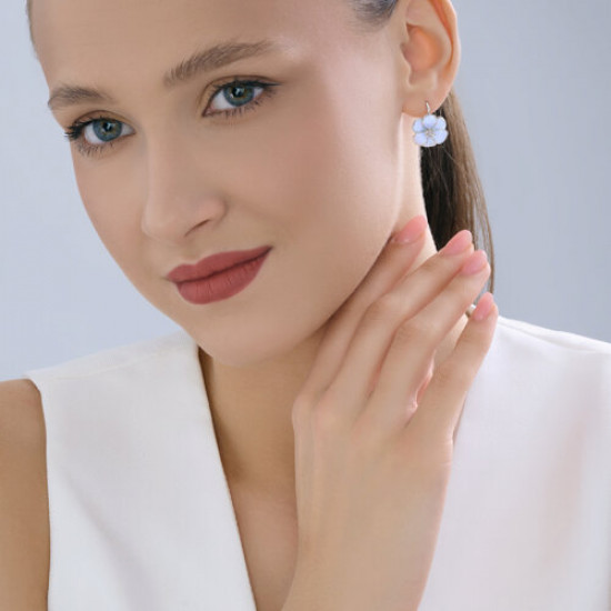 Серьги из серебра с эмалью