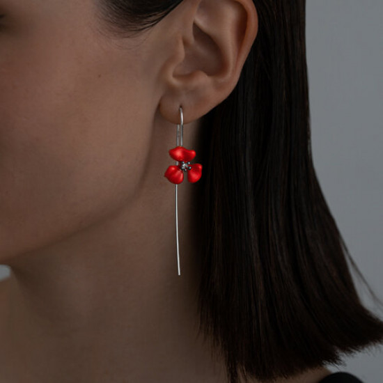 Серьги из серебра с эмалью