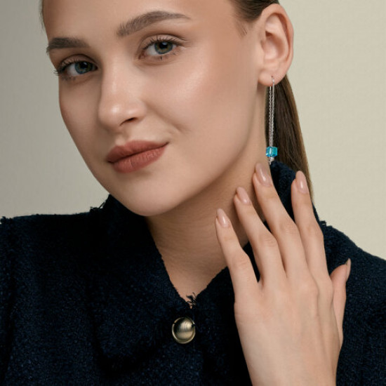 Серьги из серебра со стеклом
