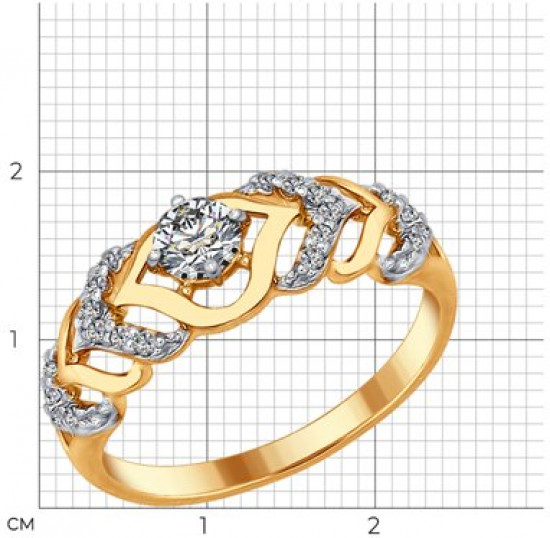 Кольцо из серебра с фианитами