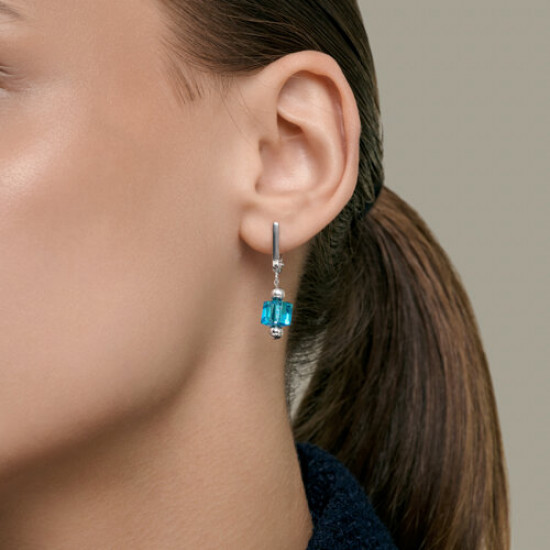 Серьги из серебра со стеклом