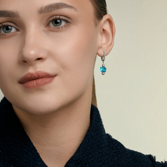 Серьги из серебра со стеклом