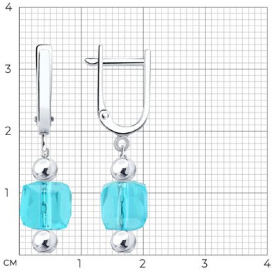 Серьги из серебра со стеклом