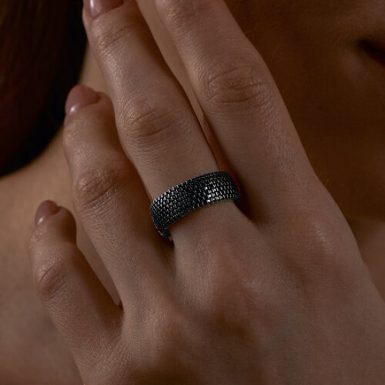 Кольцо из серебра с фианитами