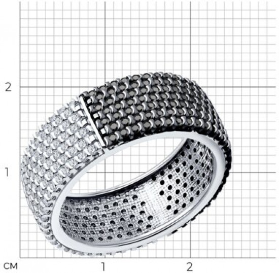 Кольцо из серебра с фианитами