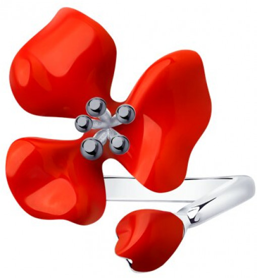 Кольцо из серебра с эмалью