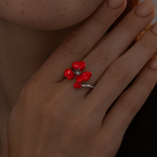 Кольцо из серебра с эмалью