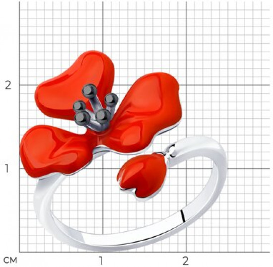 Кольцо из серебра с эмалью