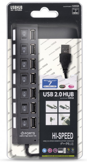 USB 2.0 хаб с выключателями Smartbuy, 7 портов «Суперэконом»
