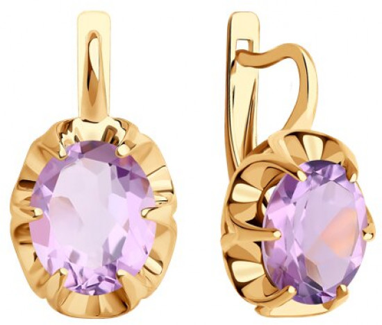Серьги из серебра с аметистами