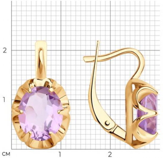 Серьги из серебра с аметистами