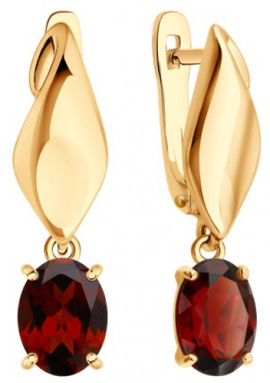 Серьги из серебра с гранатами