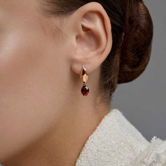 Серьги из серебра с гранатами