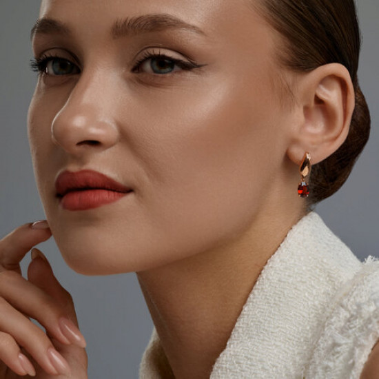 Серьги из серебра с гранатами