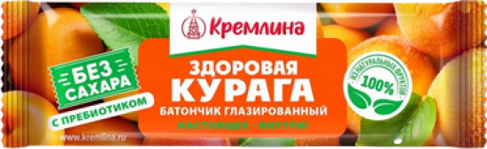 Батончик глазированный без сахара с пребиотиком «Здоровая курага»
