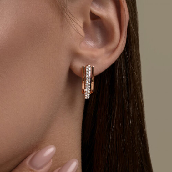 Серьги из серебра с фианитами
