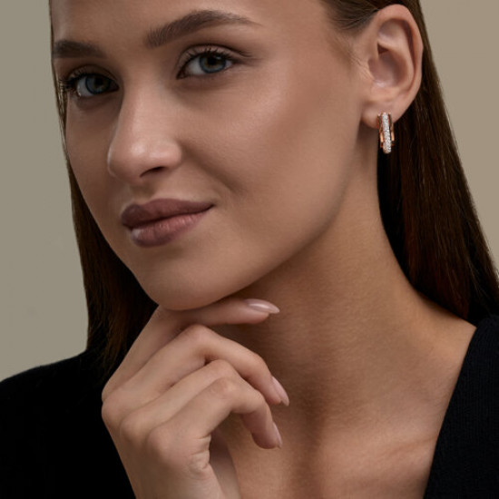 Серьги из серебра с фианитами