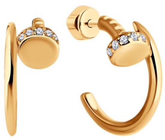 Серьги из серебра с фианитами