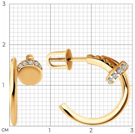 Серьги из серебра с фианитами