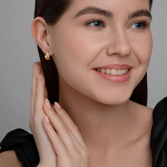 Серьги из серебра с эмалью