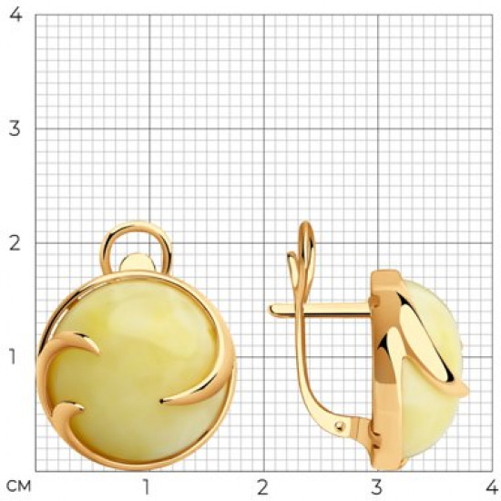 Серьги из серебра с янтарем