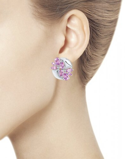 Серьги из серебра с аметистами