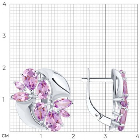 Серьги из серебра с аметистами