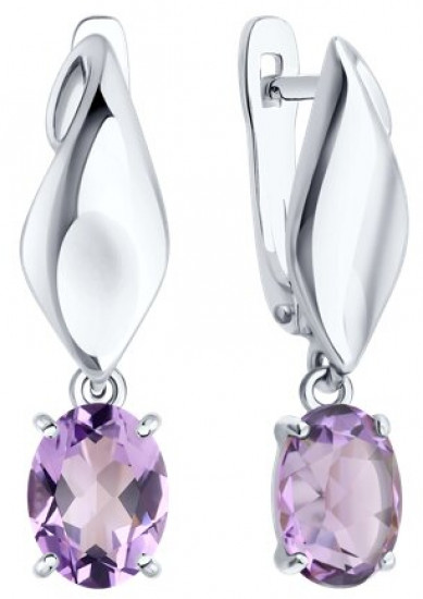 Серьги из серебра с аметистами