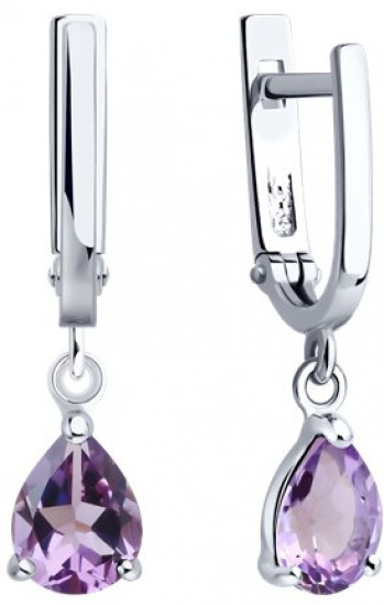 Серьги из серебра с аметистами