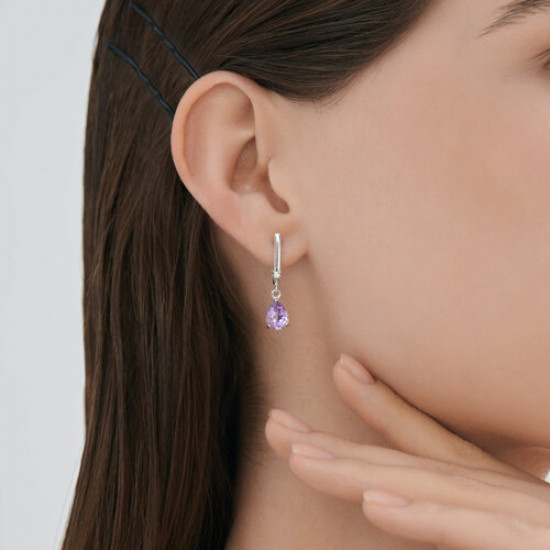 Серьги из серебра с аметистами