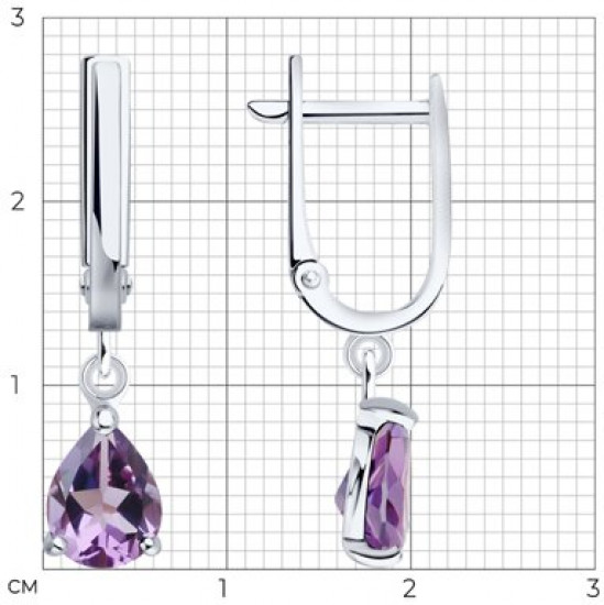 Серьги из серебра с аметистами