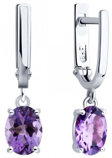 Серьги из серебра с аметистами